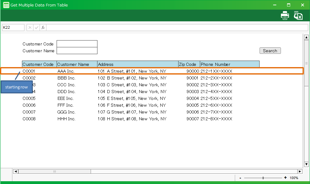 Get Multiple Data From Table — CELF Help 4.10-0.2